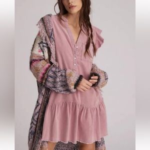 Pilcro Flounced Corduroy Mini Dress